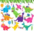 Collection of Vector Birthday Party or Party Dinosaurs