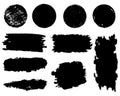 Collection of vector brush hand drawn graphic element. Set of vector brush strokes isolated on white background Royalty Free Stock Photo