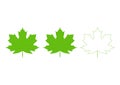 A collection of Canadian maple leaf icons. Silhouette of autumn leaves icon set isolated on white background