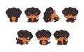 Collection of Vector Cartoon Rottweiler Dog Art. Set of Kawaii Isolated Puppy Illustrations for Prints for Clothes