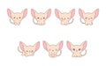 Collection of Vector Cartoon Sphynx Cat Art. Set of Kawaii Isolated Baby Animals Illustrations for Prints for Clothes