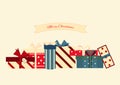 Collection of Vector Christmas Present Boxes.