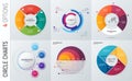 Collection of vector circle chart infographic templates for pres