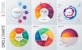 Collection of vector circle chart infographic templates for pres