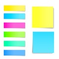 Collection of vector colorful stickers. Different note papers Royalty Free Stock Photo