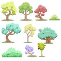 A collection of 10 vector colorfull tree illustrations