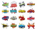 Collection vector comic sound effects pop art style Royalty Free Stock Photo