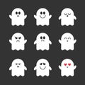 Collection of vector cute ghosts