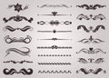 Collection of vector decorative elements for the design of pages Royalty Free Stock Photo