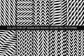 Collection of vector decorative seamless geometric patterns. Weave striped black and white textures. Abstract monochrome Royalty Free Stock Photo