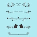 Collection of vector dividers calligraphic style vintage border frame design decorative illustration element. Royalty Free Stock Photo