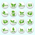 Collection of vector eco buttons Royalty Free Stock Photo