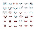 Cartoon Character Emotions Vector Set with Eyes and Mouths Royalty Free Stock Photo