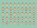 Collection of vector emotion face smile