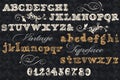 Collection of vector English ABC in vintage style Royalty Free Stock Photo