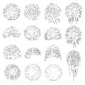 Firework Rocket Explosion Collection - Vector Sparks Set Royalty Free Stock Photo