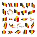 Collection of vector flags of Belgium