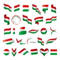 Collection of vector flags of Hungary