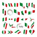 Collection of vector flags of Italy