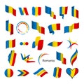 Collection of vector flags of Romania