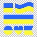 Collection of vector flags of Ukraine. National symbol