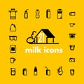 Collection of vector flat milk icons