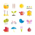 Collection of vector flat springtime