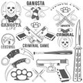 Collection of vector gang and criminal logotypes