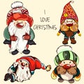 Collection of vector gnomes for Christmas