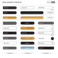 A collection of vector gradient UI buttons is displayed, featuring various shapes and Royalty Free Stock Photo