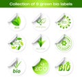 Collection of vector green stickers