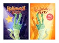 Collection of vector halloween cards. Royalty Free Stock Photo