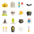 Collection of vector Halloween flat icons Royalty Free Stock Photo