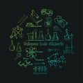 Collection of Vector hand drawn doodle science lab objects.