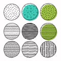 Collection of vector handmade seamless patterns.