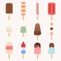 Collection of vector ice cream illustrations isolated