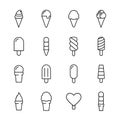 Collection of 16 vector ice creams.