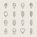 Collection of 16 vector ice creams.