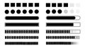 Collection of vector icons loading, buffering symbols for websites, load bar, set of buffer loader Royalty Free Stock Photo