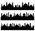 Silhouette of Arabic architecture featuring a mosque roof