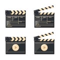 Collection of vector illustrations from film clapboard. Suitable for design elements from the filmmaking process, cinema promotion