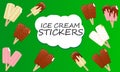 Collection of vector illustrations of ice cream