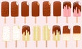 Collection of vector illustrations of ice cream