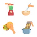 Collection of vector kitchen and cooking illustrations Royalty Free Stock Photo