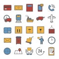 Collection of vector line delivery icons Royalty Free Stock Photo
