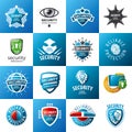 Collection of vector logo design protection Royalty Free Stock Photo