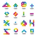 Collection of vector logos of abstract modules Royalty Free Stock Photo