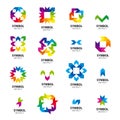 Collection of vector logos abstract modules