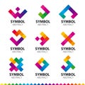 Collection of vector logos of abstract modules Royalty Free Stock Photo