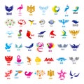 Collection of vector logos birds Royalty Free Stock Photo